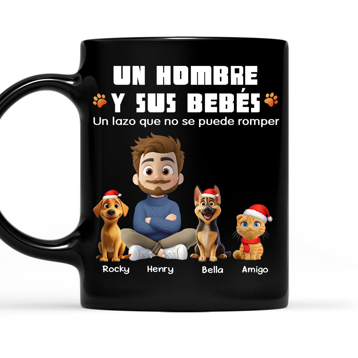 Custom Christmas Birthday Gifts For Pet Lovers • Humano y su bebé – Taza de café personalizada