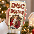Custom Christmas Birthday Gifts For Dog Mom, Dog Lovers • Happiest Dog Mom Ever Photo - Personalized 3D Effect Tumbler