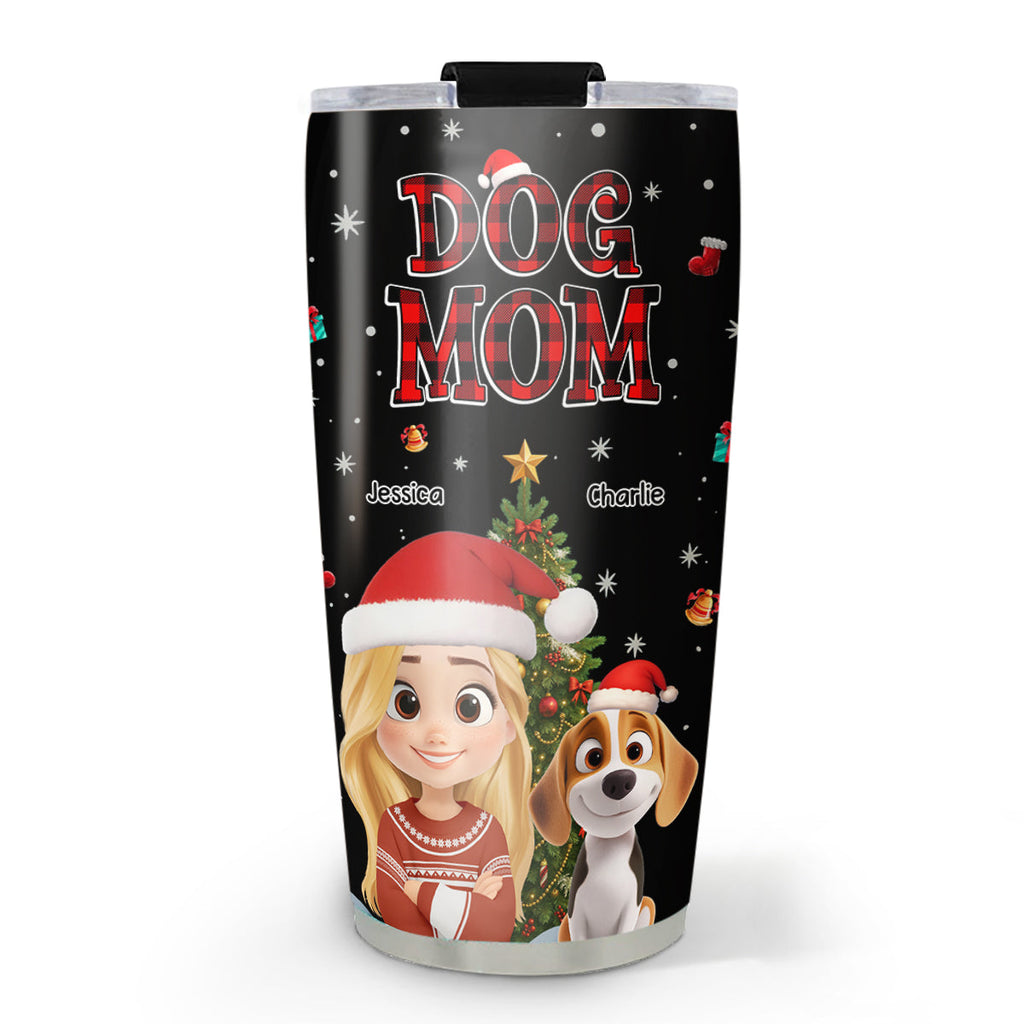Custom Christmas Birthday Gifts For Dog Mom, Dog Lovers • Jolly Season - Personalized 3D Effect Tumbler