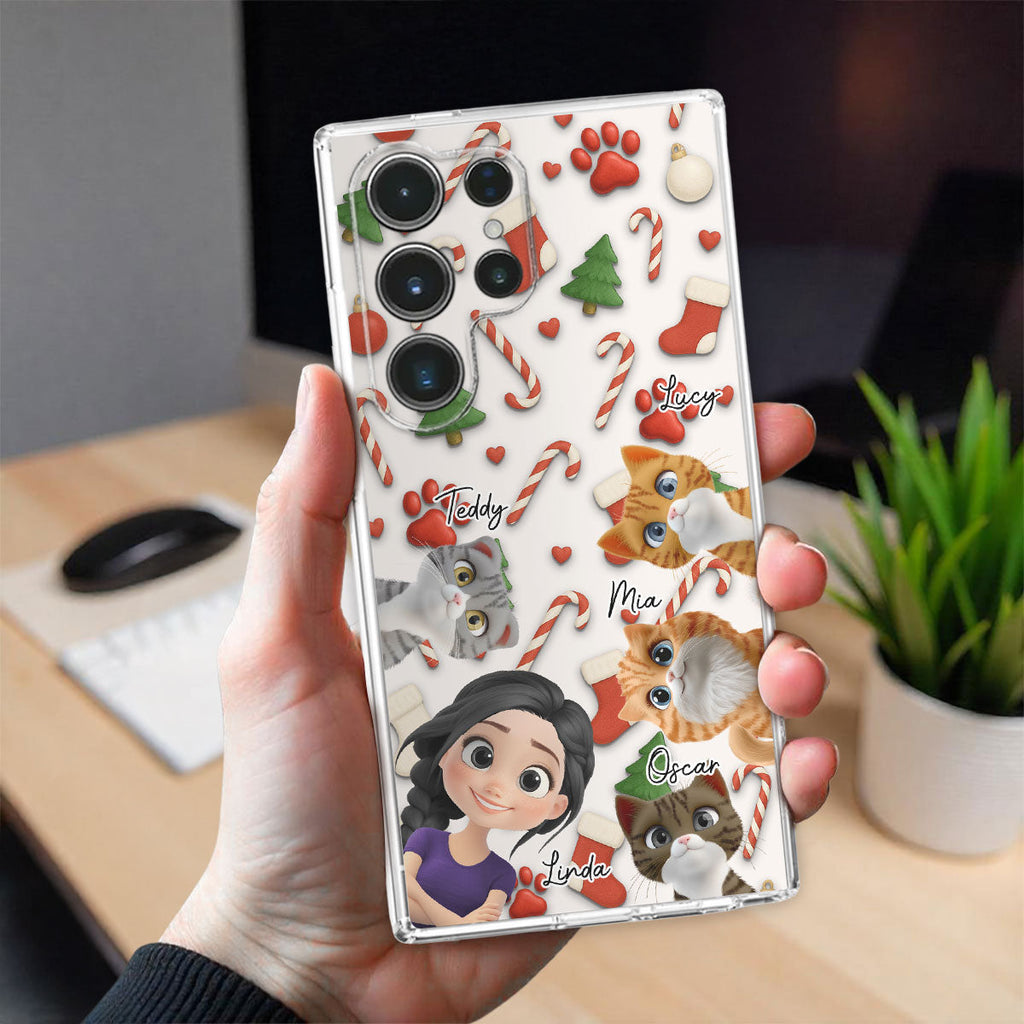 Cat And Human Cartoon Ver 2 - Personalized Phone Case