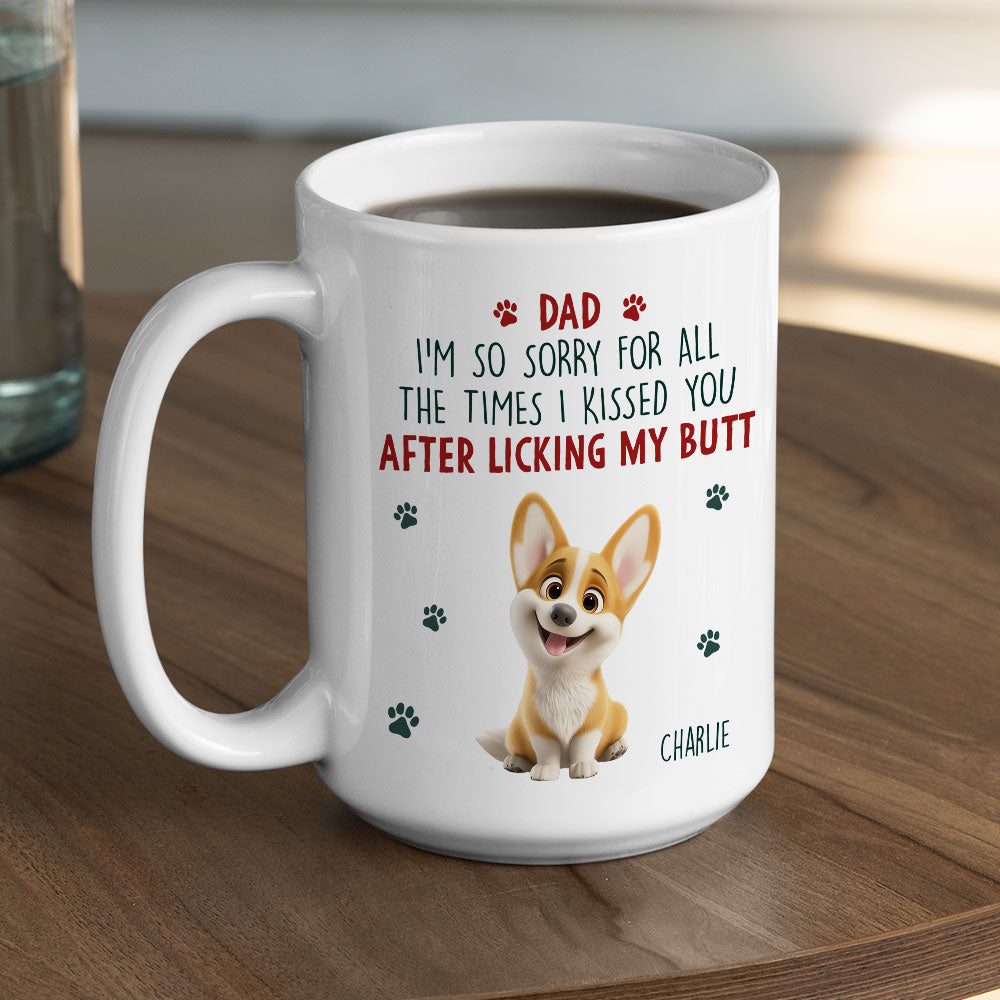 Custom Christmas Birthday Gifts For Dog Lovers • Sorry Mom Dad Cartoon - Personalized Coffee Mug