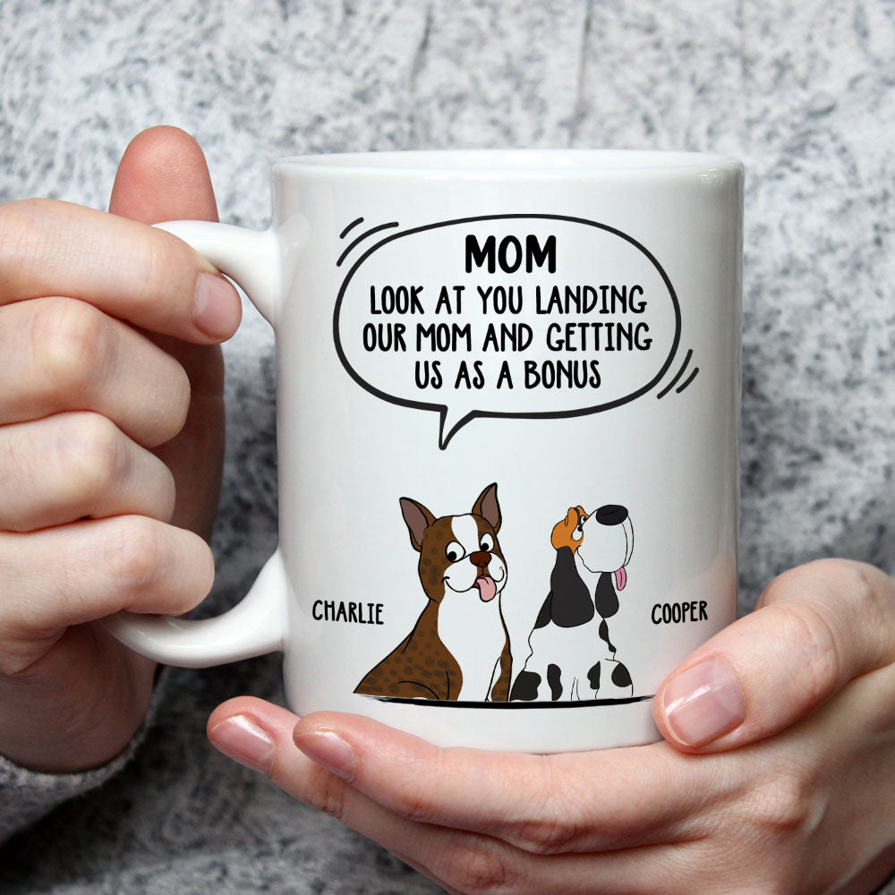Custom Christmas Birthday Gifts For Dog Dad, Dog Lovers • Getting Me As A Bonus - Personalized Coffee Mug
