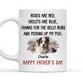 Custom Photo Father's day Birthday Gifts For Dog Dad, Dog Lovers • Thanks For The Belly Rubs Photo - Personalized Coffee Mug