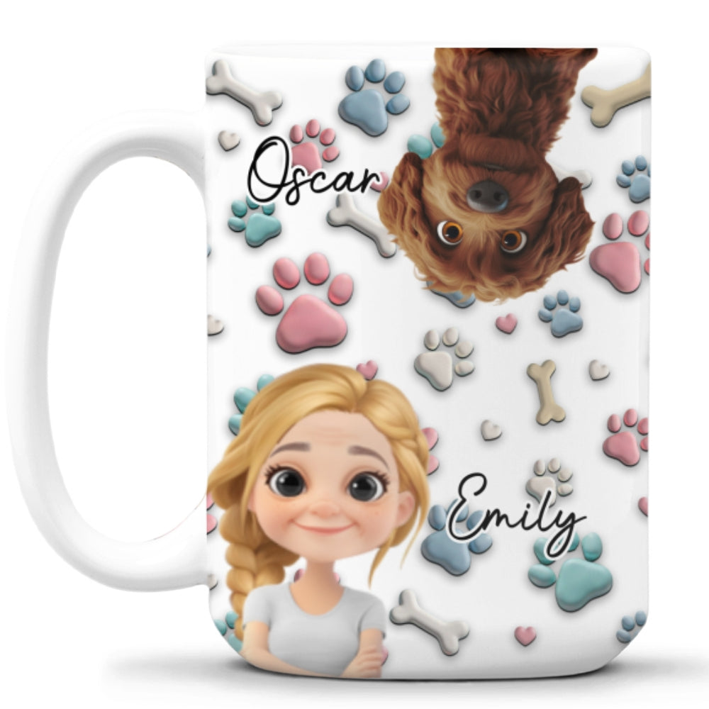 Custom Mother's day Birthday Gifts For Dog Mom, Dog Lovers • Dog And Human Cartoon - Personalized Coffee Mug