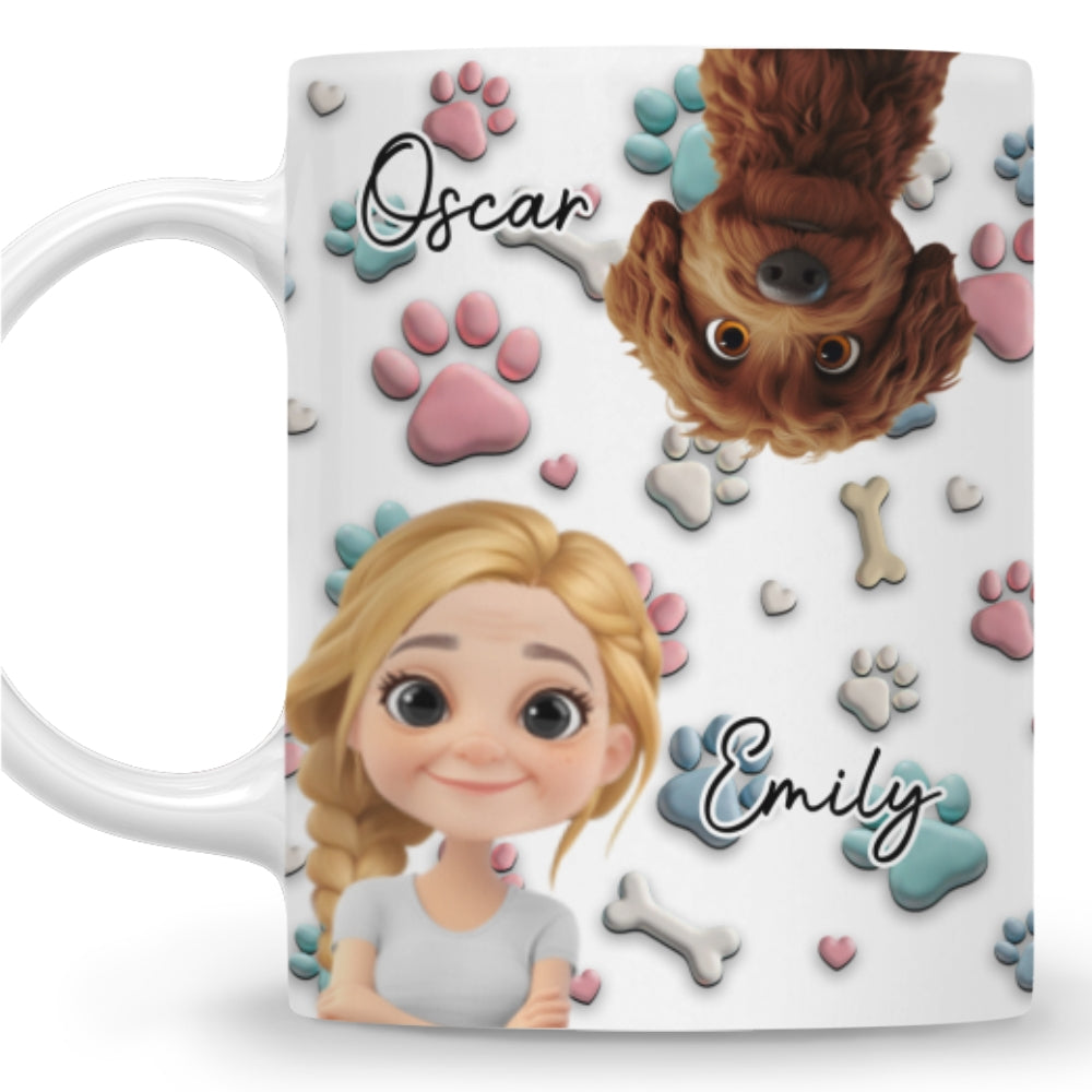 Custom Mother's day Birthday Gifts For Dog Mom, Dog Lovers • Dog And Human Cartoon - Personalized Coffee Mug