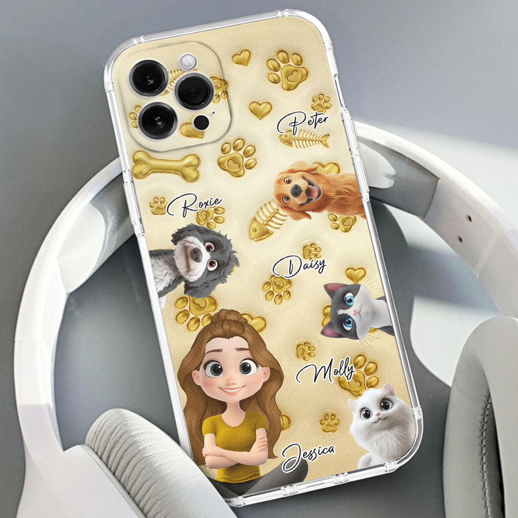 Gold Glitter Pet Mom - Personalized 3D Effect Phone Case
