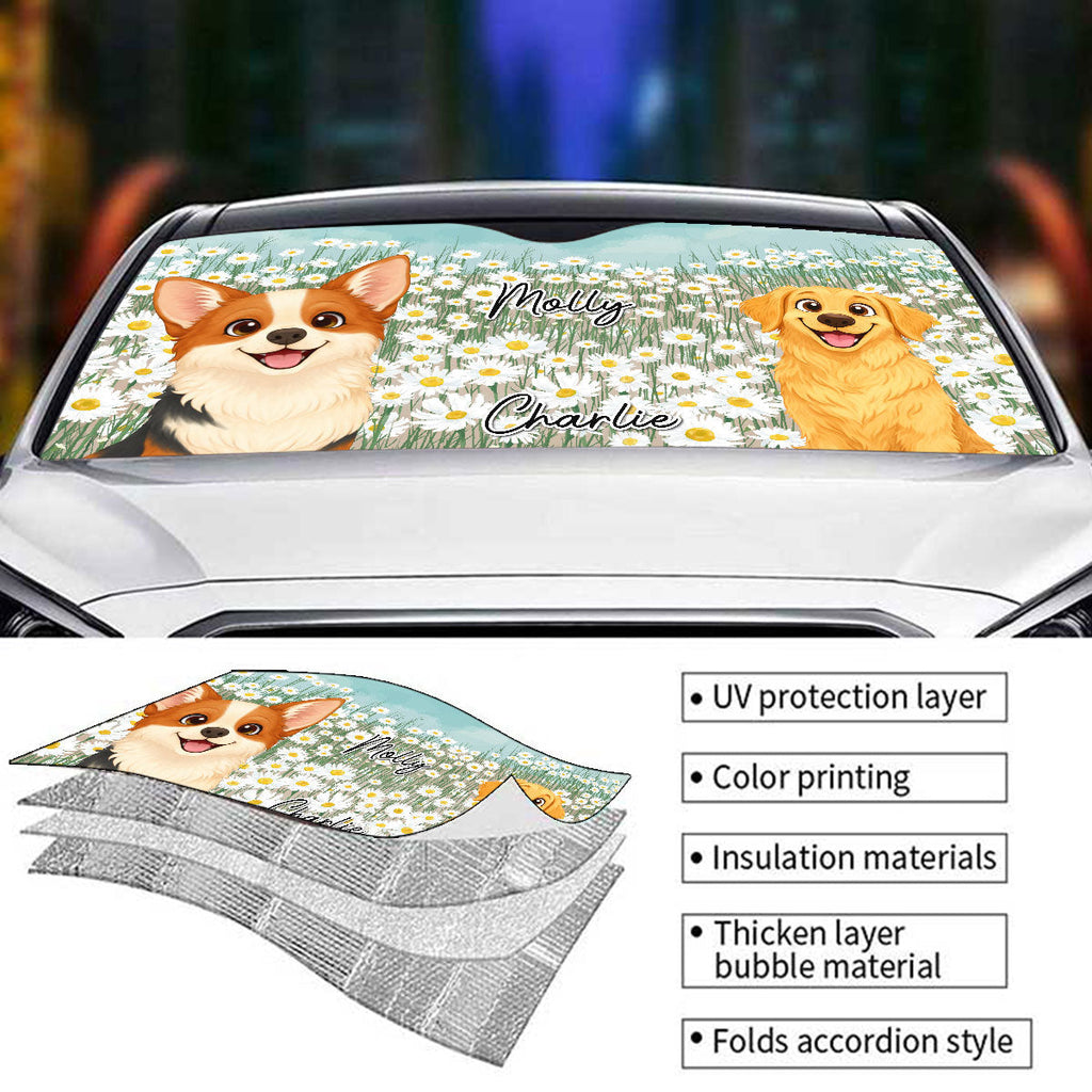 Custom Christmas Birthday Gifts Car Accessories for Dog Parents • Is It Spring Yet - Personalized Car Sunshade