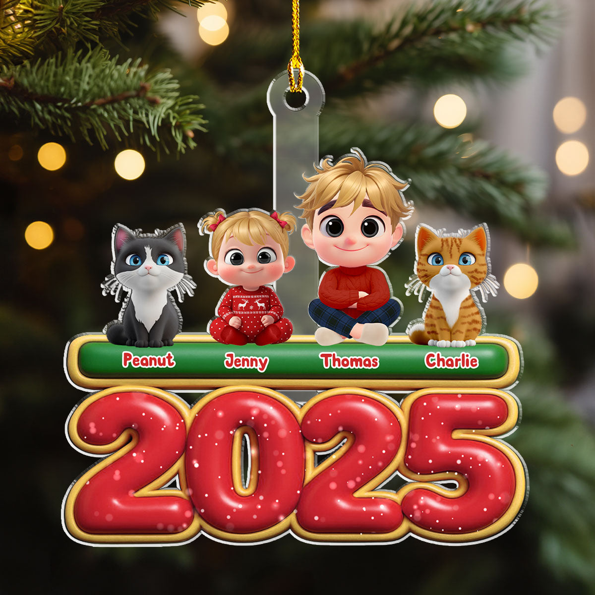 Custom Christmas Decor Home Birthday Gifts For Pet Lovers • My Kids Is Here Pet Version - Personalized Acrylic Ornament