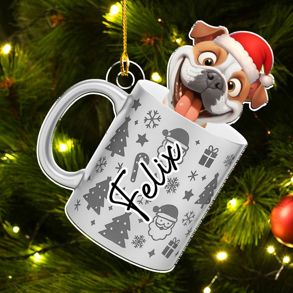 Custom Christmas Decor Home Birthday Gifts For Dog Mom, Dog Lovers • Pouring You Out - Personalized 3D Effect Acrylic Ornament