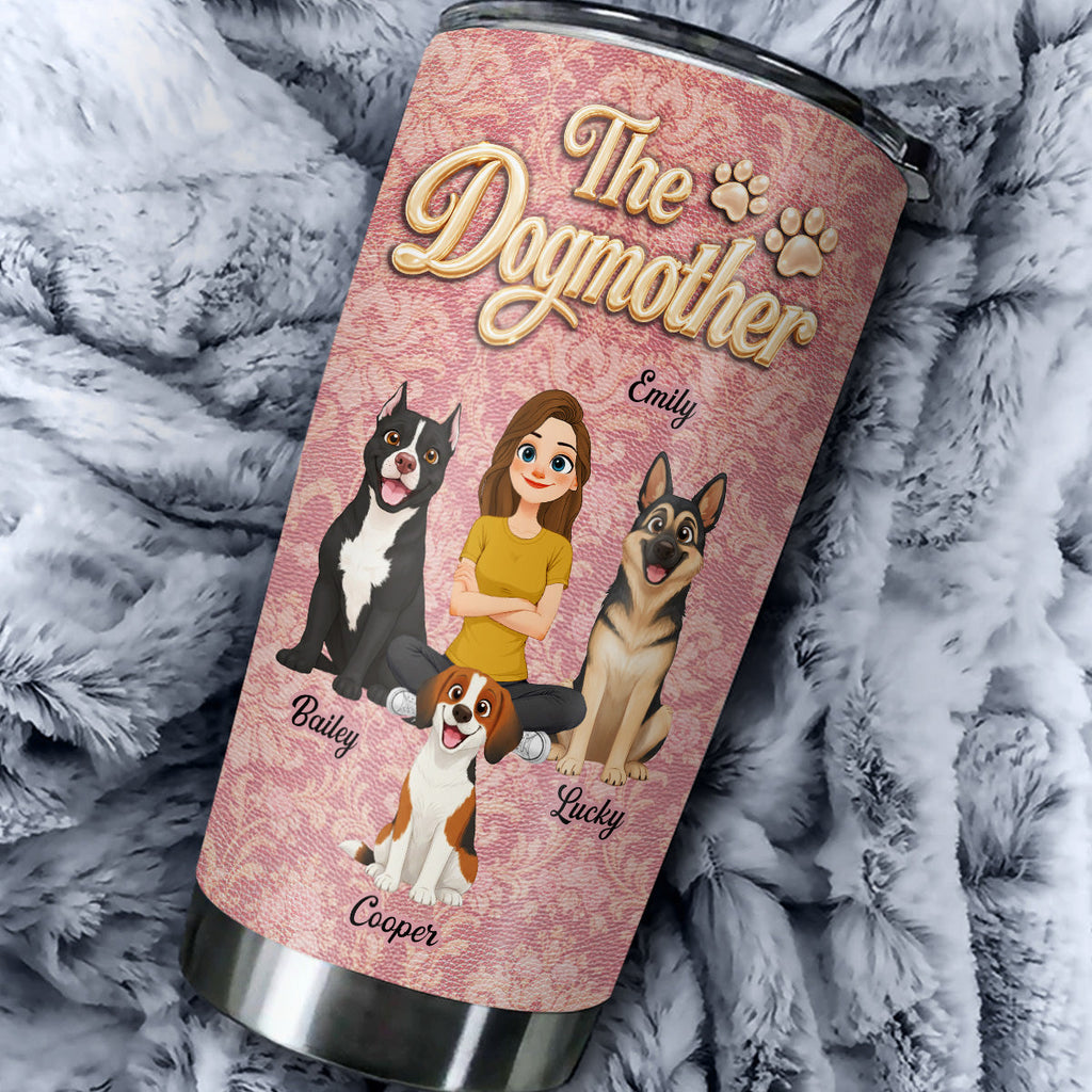 Custom Christmas Birthday Gifts For Dog Mom, Dog Lovers • Dog Mother Of The Year - Personalized 3D Effect Tumbler