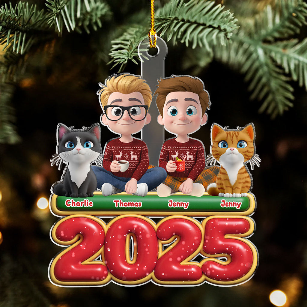 Custom Christmas Decor Home Birthday Gifts For Cat Lovers • We And Our Cat Version 2 - Personalized Acrylic Ornament