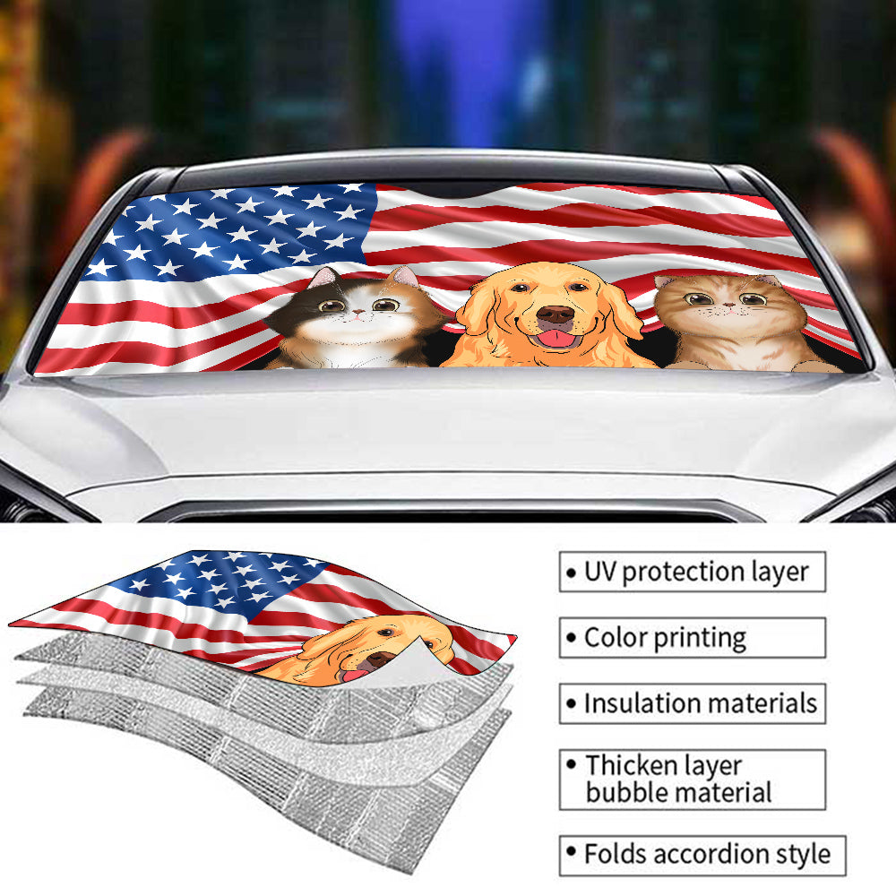 Custom Christmas Birthday Gifts Car Accessories for Pet Parents • Life Is A Grand Adventure - Personalized Car Sunshade