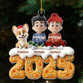 Custom Christmas Decor Home Birthday Gifts For Dog Lovers • Couple And Dog Of The Year Version 2 - Personalized Acrylic Ornament