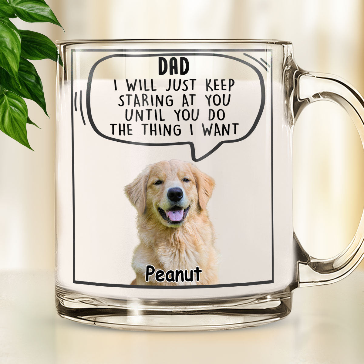 Custom Photo Christmas Birthday Gifts For Dog Lovers • I Will Keep Staring At You Photo - Personalized Glass Mug