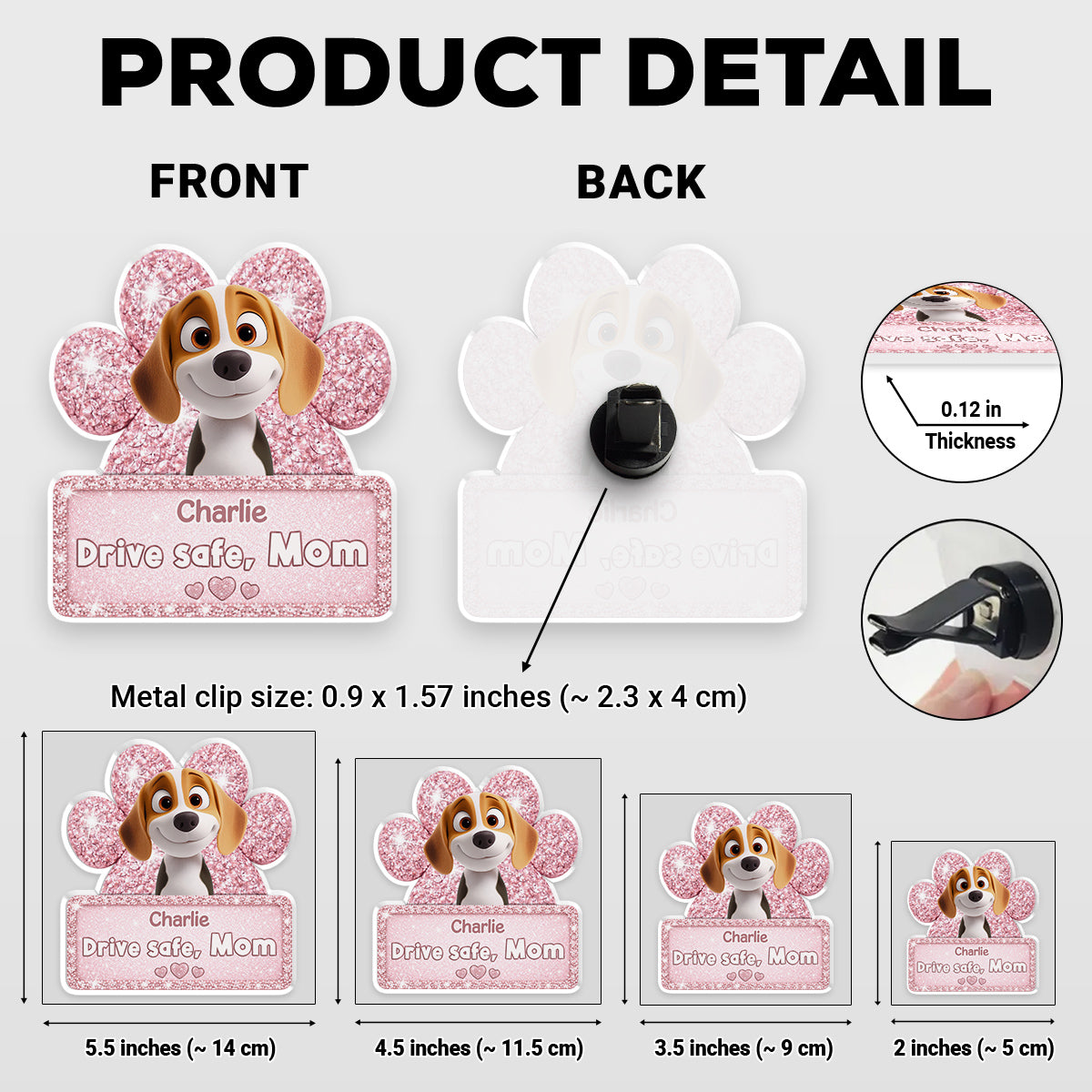 I Need You - Personalized Car Vent Clip