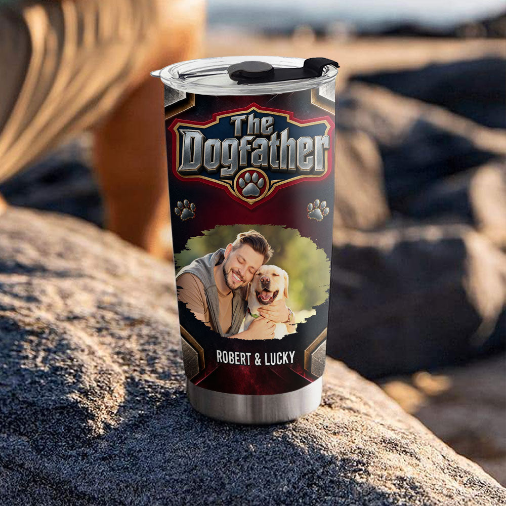 Custom Christmas Birthday Gifts For Dog Dad, Dog Lovers • The Ultimate Dog Dad Photo - Personalized 3D Effect Tumbler