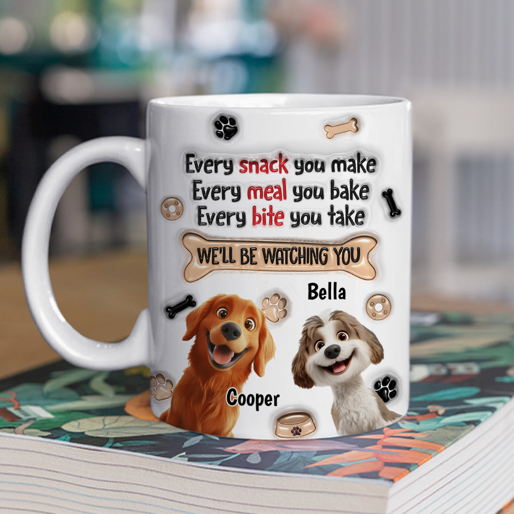 Custom Mother's Father's day Birthday Gifts For Dog Lovers • Snack Bribes - Personalized 3D Inflated Effect Mug