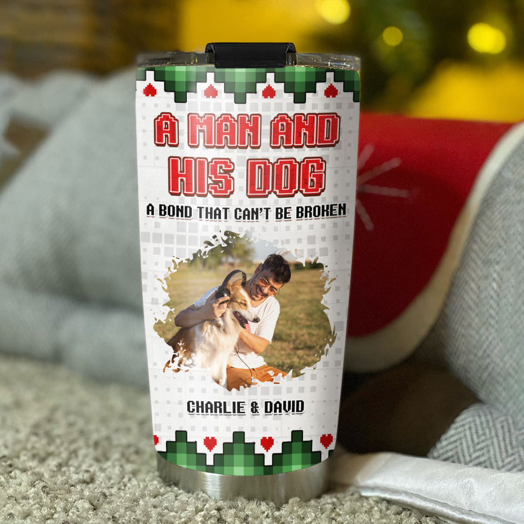 Custom Photo Christmas Birthday Gifts For Dog Lovers • Me And My Dog Christmas Photo - Personalized Tumbler