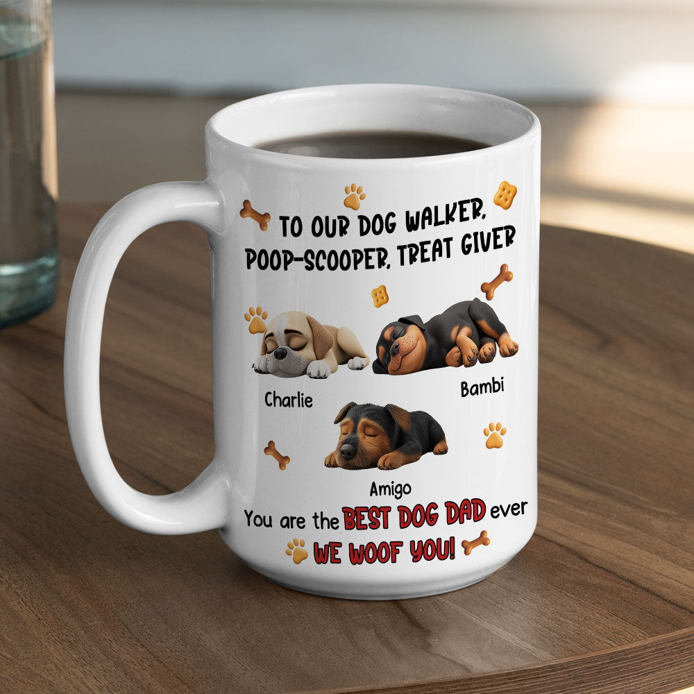 Custom Father's day Birthday Gifts For Dog Dad, Dog Lovers • To My Best Dog Walker - Personalized Coffee Mug