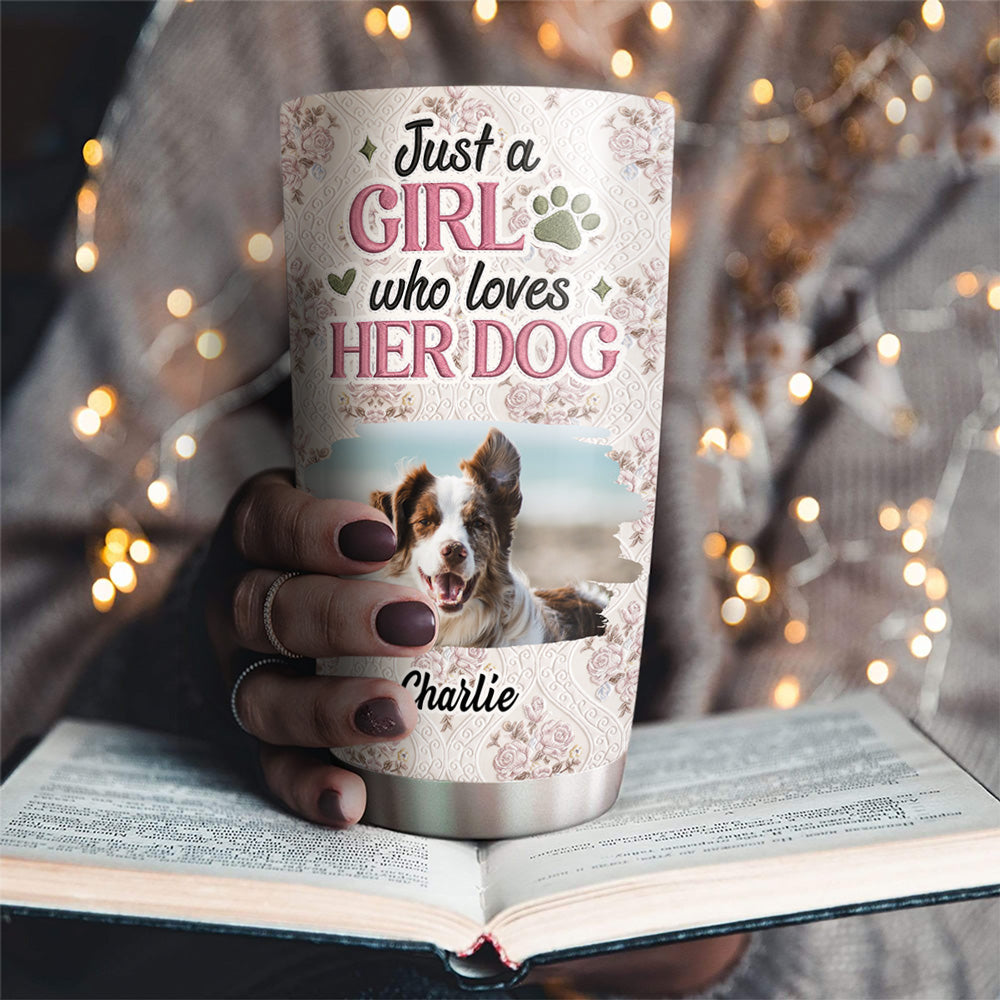 Custom Photo Mother's day Birthday Gifts For Dog Mom, Dog Lovers • Letter To You Photo - Personalized 3D Effect Tumbler