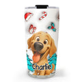 Custom Christmas Birthday Gifts For Dog Mom, Dog Lovers • Santa Is Coming - Personalized 3D Inflated Effect Tumbler