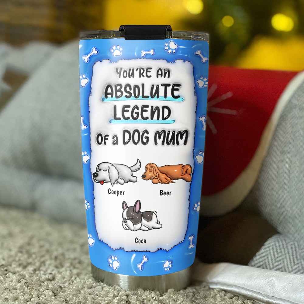 Custom Christmas Birthday Gifts For Pet Lovers • Legend Of A Dog Dad Mom - Personalized 3D Inflated Effect Tumbler
