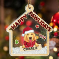 Happy Pawlidays - Personalized Acrylic Shaker Ornament