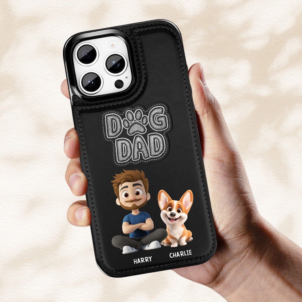 The Dog Dad - Personalized Leather Phone Case