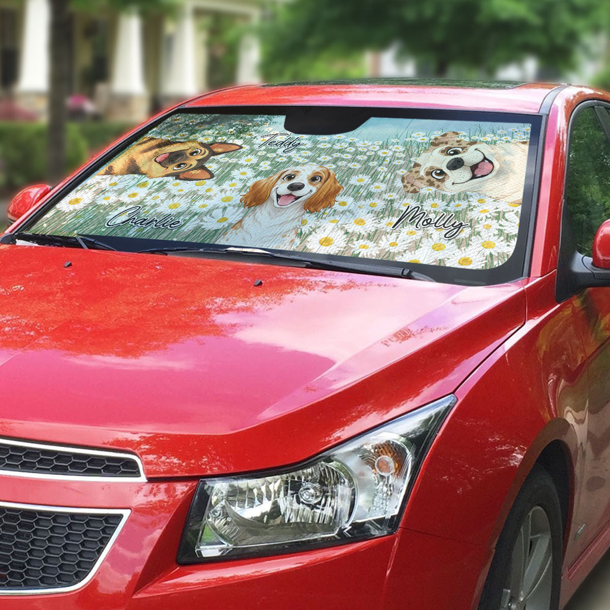 Custom Christmas Birthday Gifts Car Accessories for Dog Parents • Is It Spring Yet - Personalized Car Sunshade