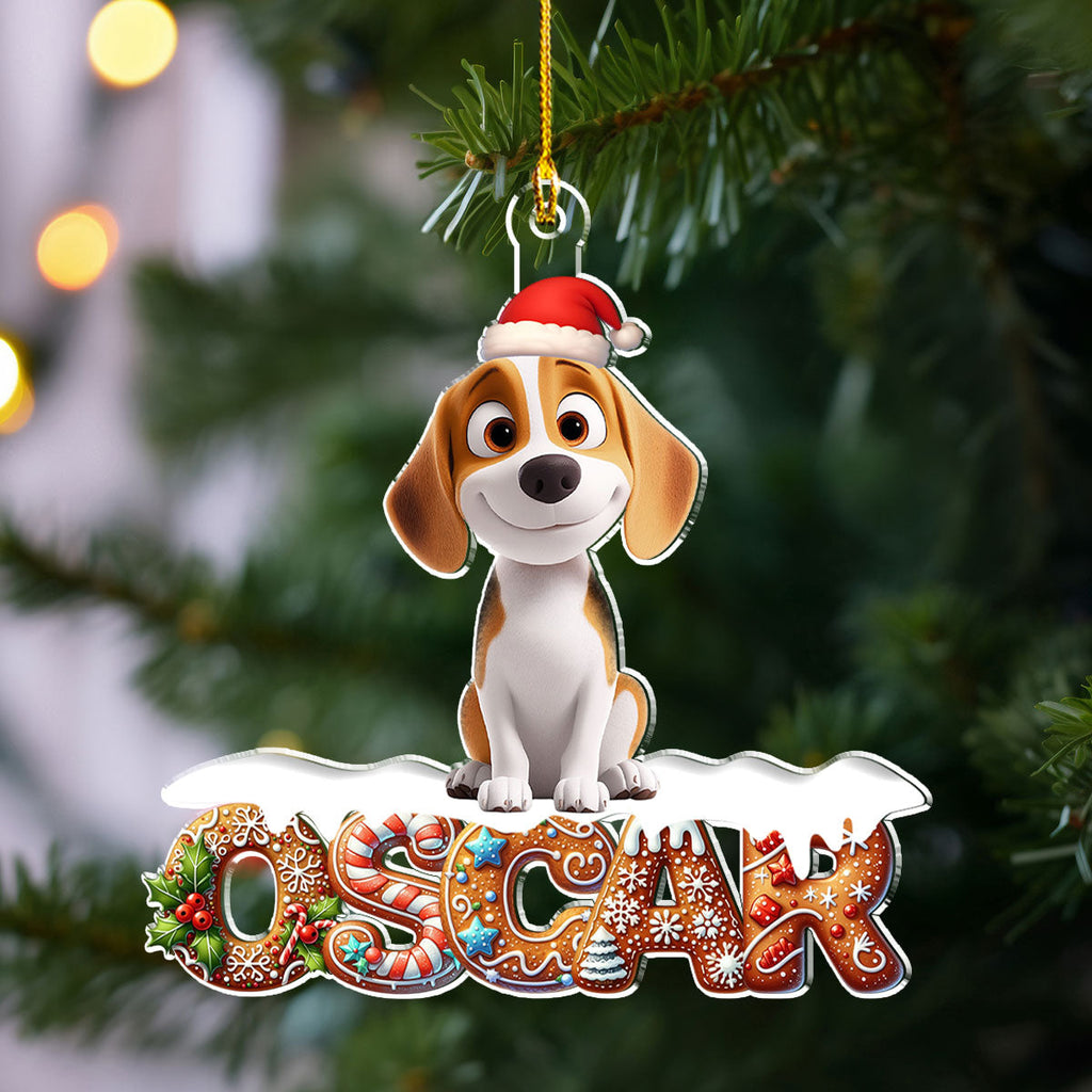 Family Member Gingerbread Name - Personalized Acrylic Ornament