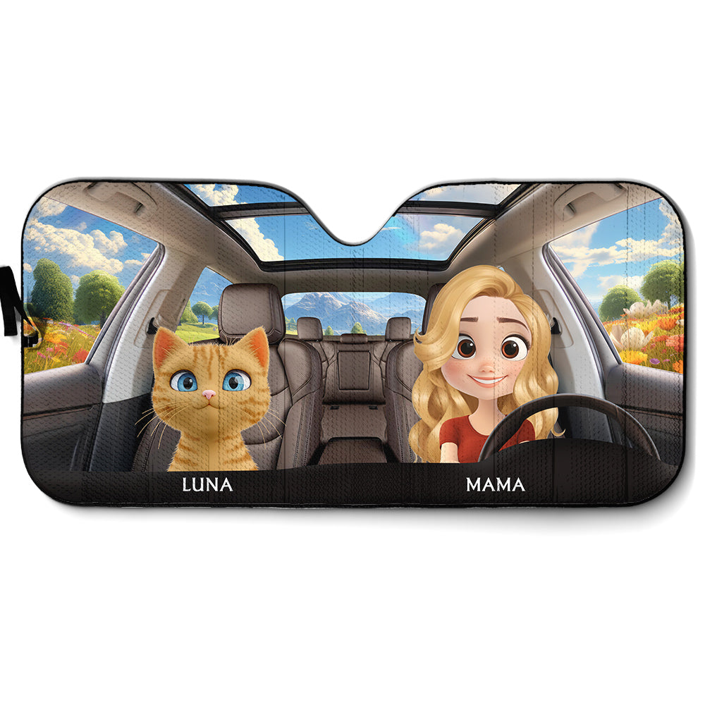 Life Is Better With My Cat - Personalized Car Sunshade
