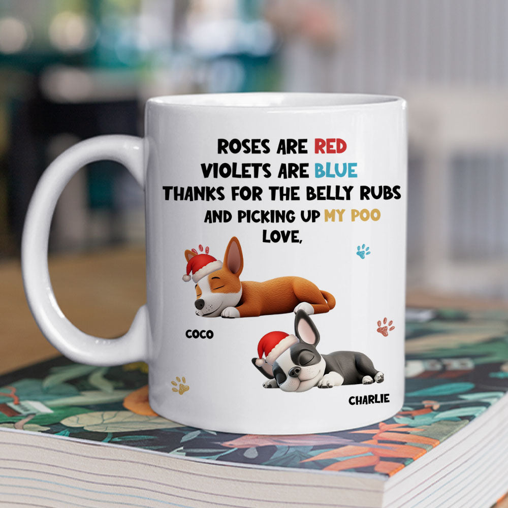 Custom Christmas Birthday Gifts For Dog Lovers • Funny Cartoon Red And Blue Dog Sleeping - Personalized Coffee Mug
