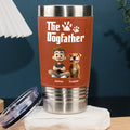 Custom Christmas Birthday Gifts For Dog Dad, Dog Lovers • Cool Dog Father - Personalized Leather Tumbler