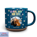 Custom Photo Christmas Birthday Gifts For Dog Mom, Dog Lovers • A Girl And Her Dog Photo - Personalized Pottery Mug