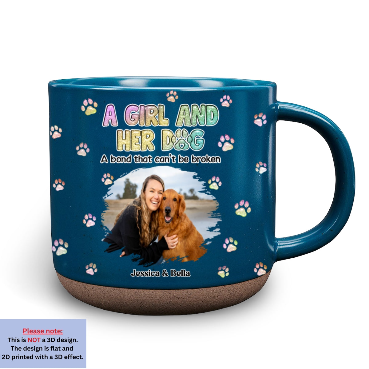 Custom Photo Christmas Birthday Gifts For Dog Mom, Dog Lovers • A Girl And Her Dog Photo - Personalized Pottery Mug