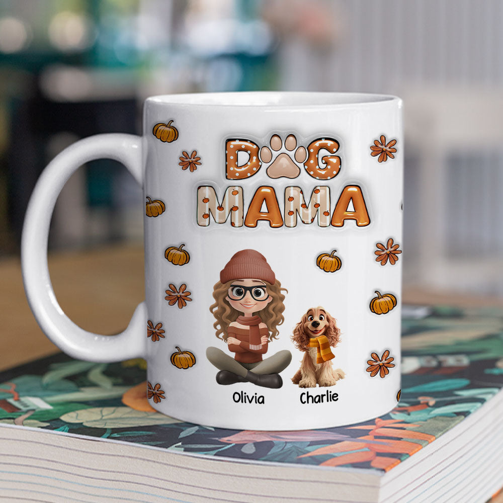 Custom Christmas Birthday Gifts For Dog Mom, Dog Lovers • Spicy Cinnamon - Personalized 3D Inflated Effect Mug