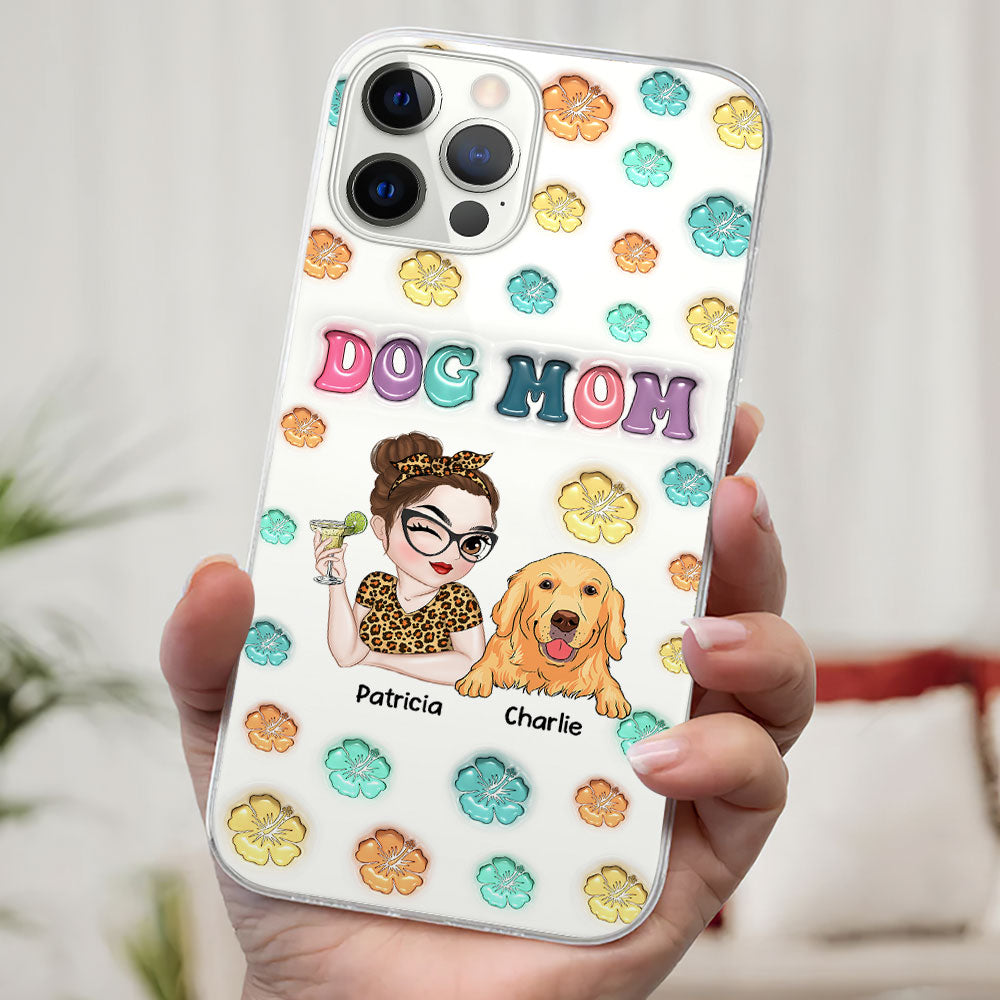 Dog Mom Summer - Personalized 3D Inflated Effect Phone Case