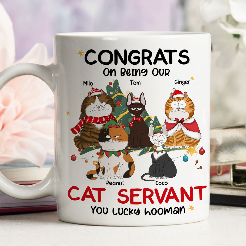 Custom Mother's day Birthday Gifts For Cat Mom, Cat Lovers • Lucky Hooman - Personalized Coffee Mug