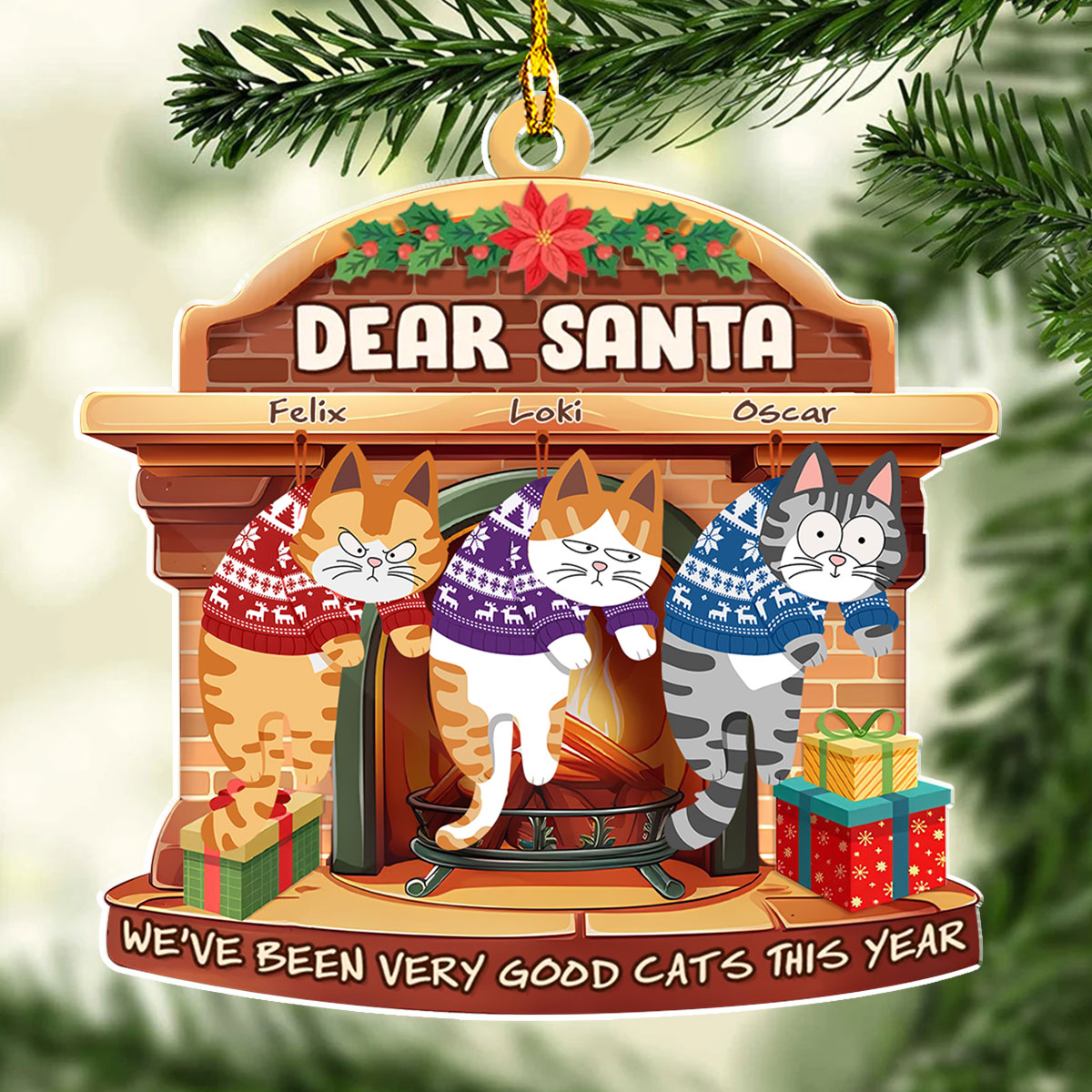 Custom Christmas Decor Home Birthday Gifts For Cat Lovers • We Have Been Very Good Cats Santa - Personalized Acrylic Ornament