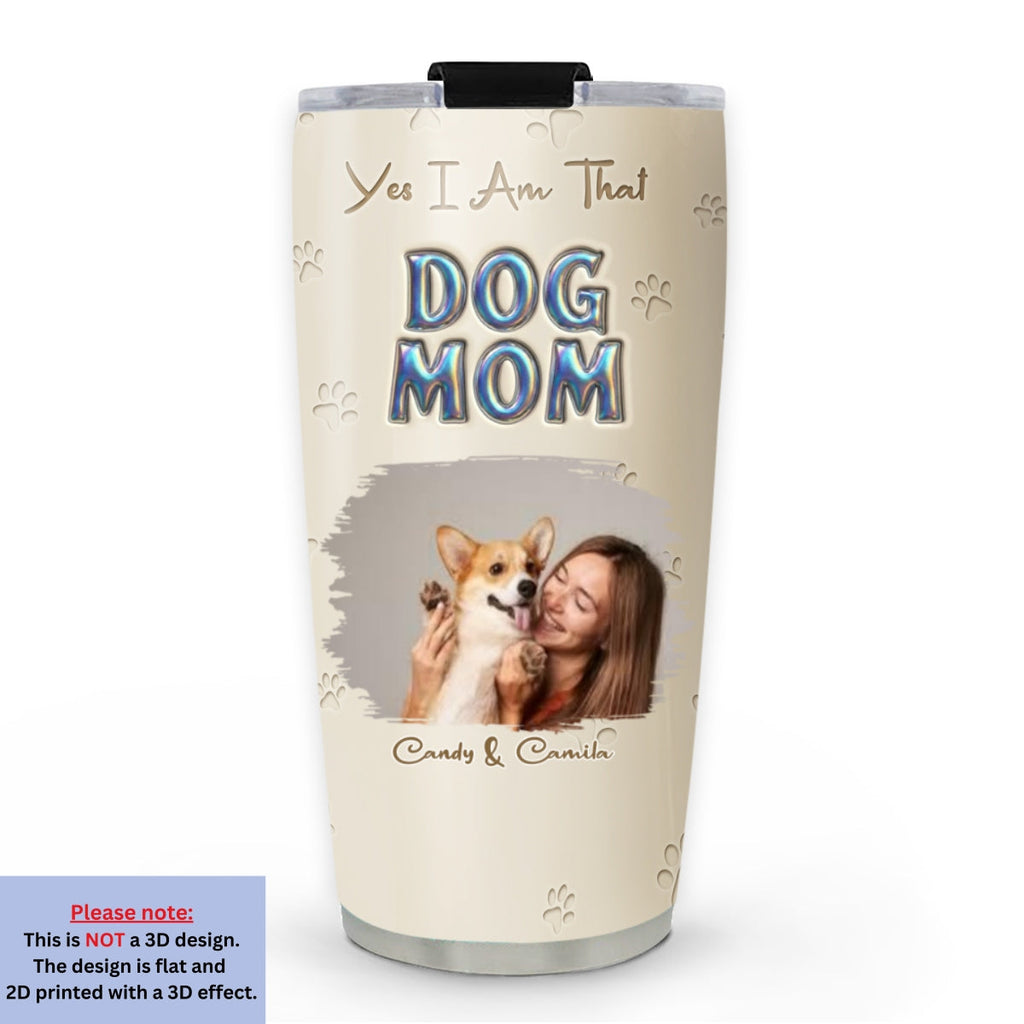 Custom Photo Christmas Birthday Gifts For Dog Mom, Dog Lovers • Heart On You Photo - Personalized 3D Effect Tumbler