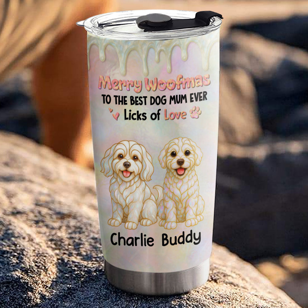 Custom Christmas Birthday Gifts For Dog Mom, Dog Lovers • Let Us Hang Out - Personalized 3D Effect Tumbler
