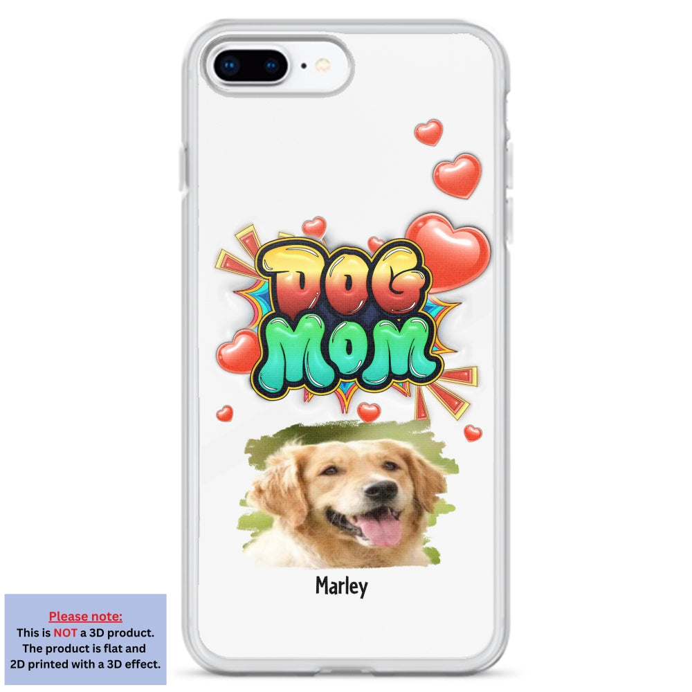 Dog Mom Gradient Photo - Personalized 3D Inflated Effect Phone Case