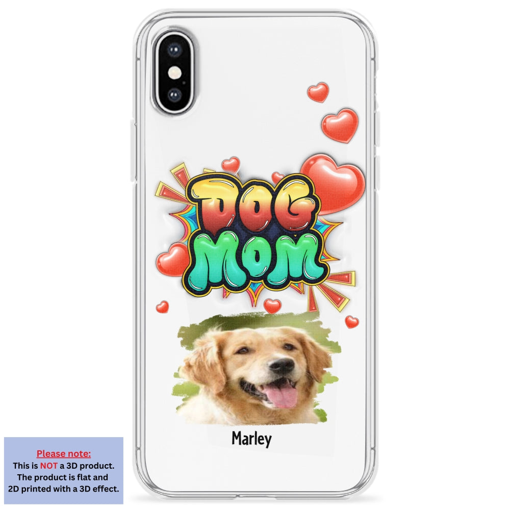 Dog Mom Gradient Photo - Personalized 3D Inflated Effect Phone Case
