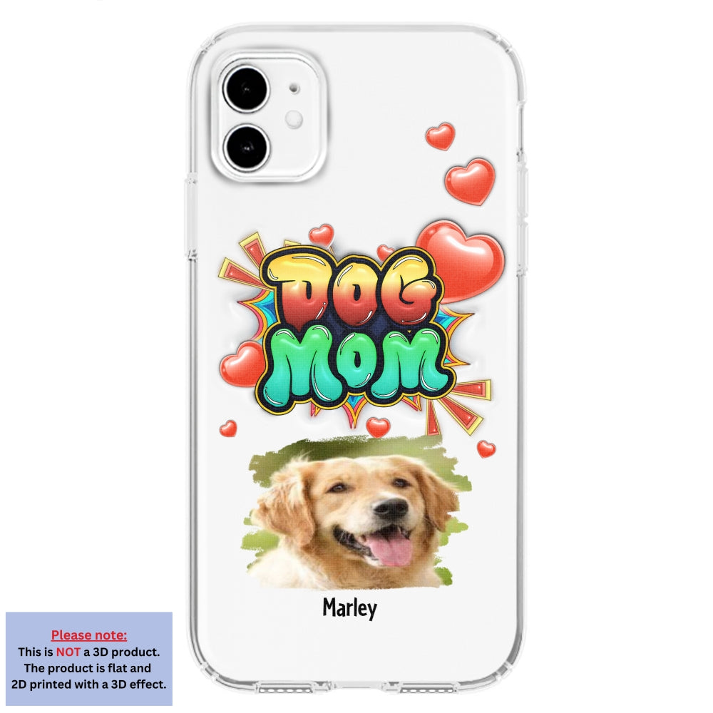 Dog Mom Gradient Photo - Personalized 3D Inflated Effect Phone Case