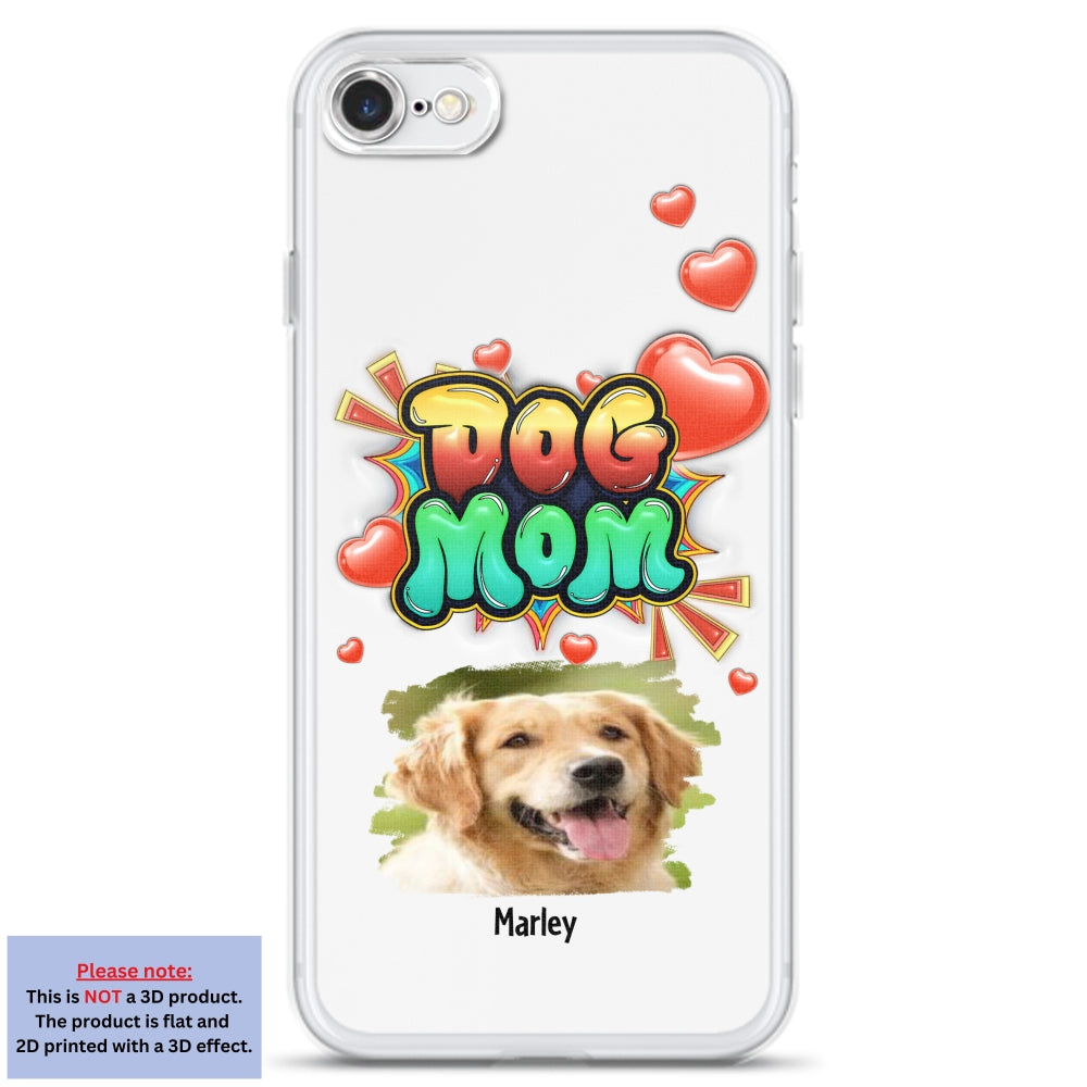 Dog Mom Gradient Photo - Personalized 3D Inflated Effect Phone Case