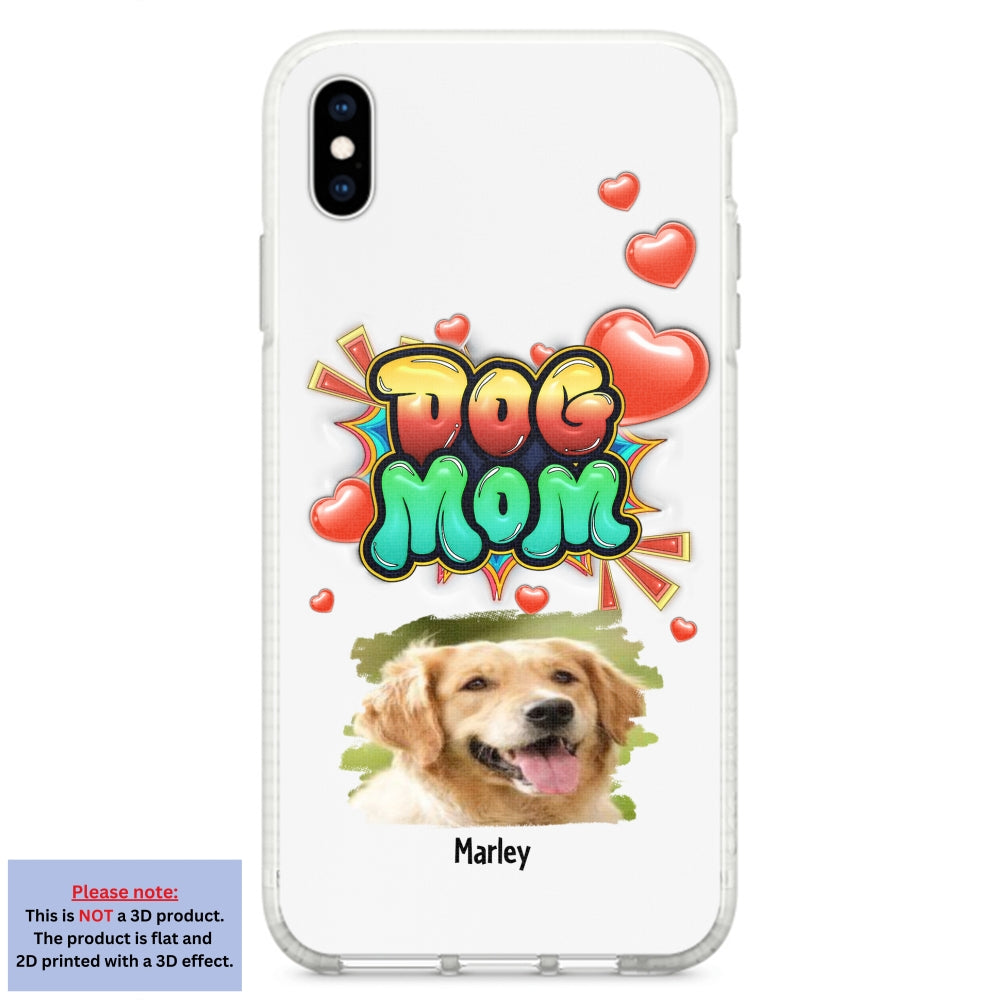 Dog Mom Gradient Photo - Personalized 3D Inflated Effect Phone Case