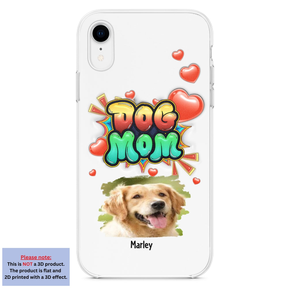 Dog Mom Gradient Photo - Personalized 3D Inflated Effect Phone Case