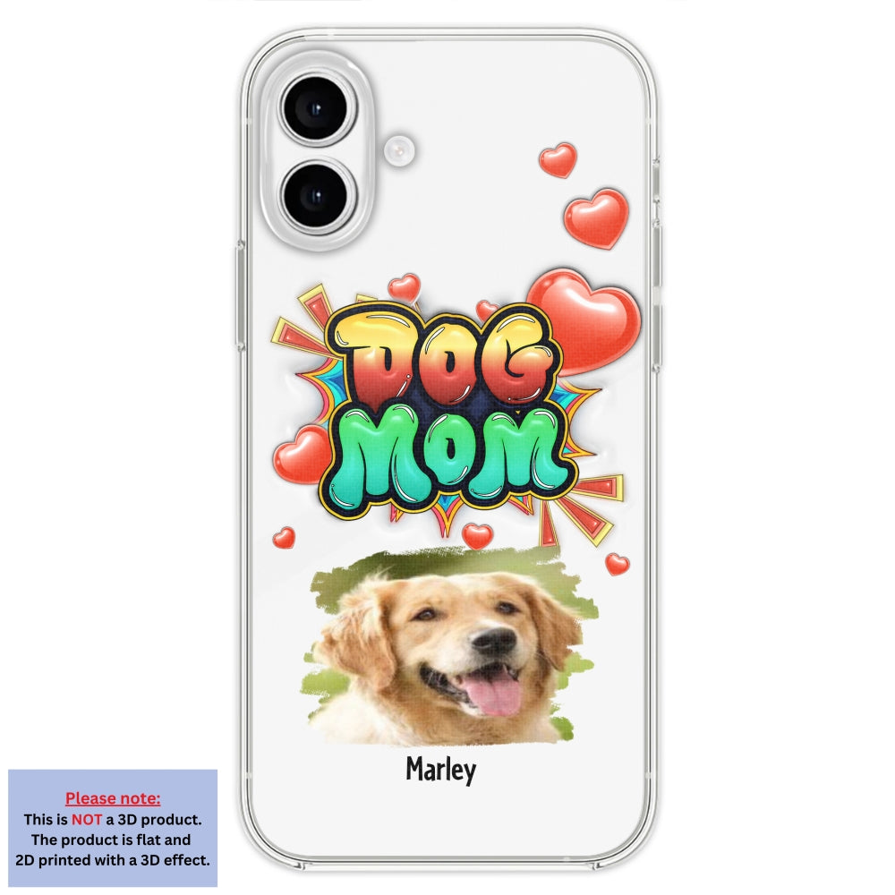 Dog Mom Gradient Photo - Personalized 3D Inflated Effect Phone Case