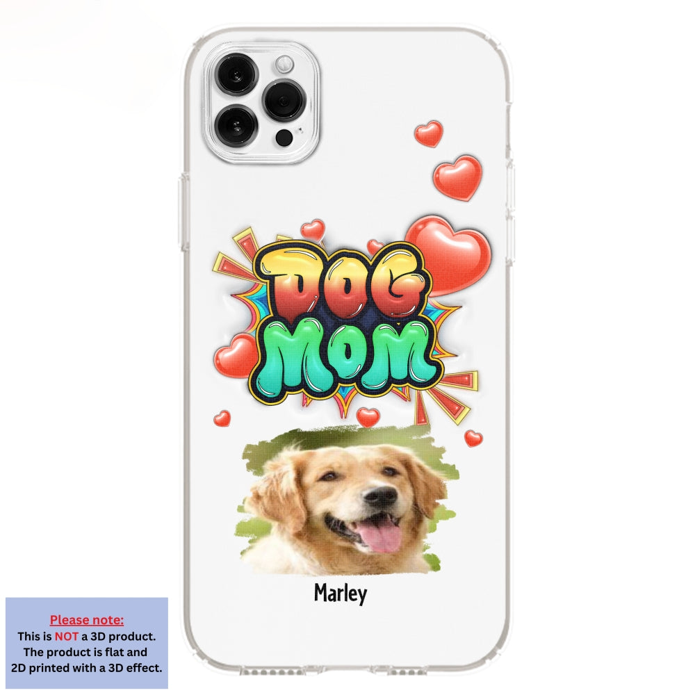 Dog Mom Gradient Photo - Personalized 3D Inflated Effect Phone Case