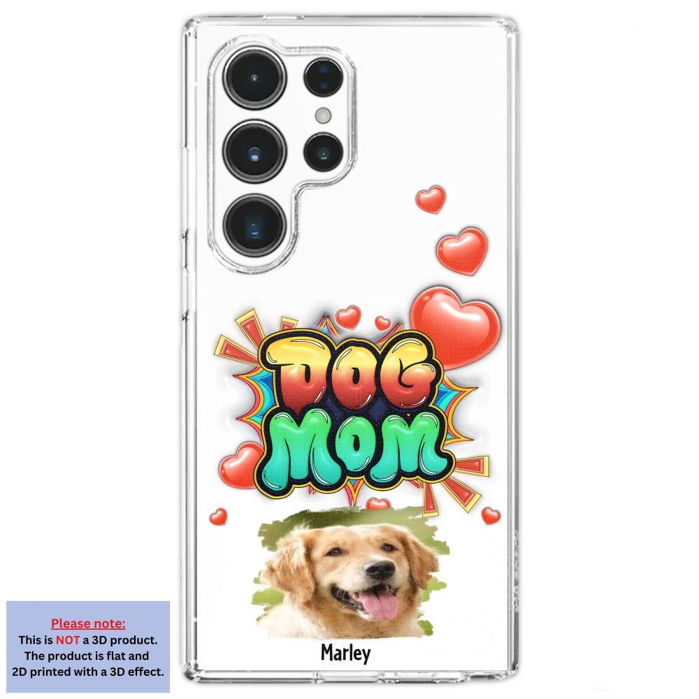 Dog Mom Gradient Photo - Personalized 3D Inflated Effect Phone Case